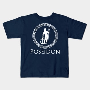 Ancient Greek Mythology Poseidon God Of Sea And Sailors Kids T-Shirt